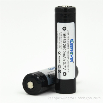 KeepPower protected 16650 3.7V 2500mAh UR16650ZTA button batteries